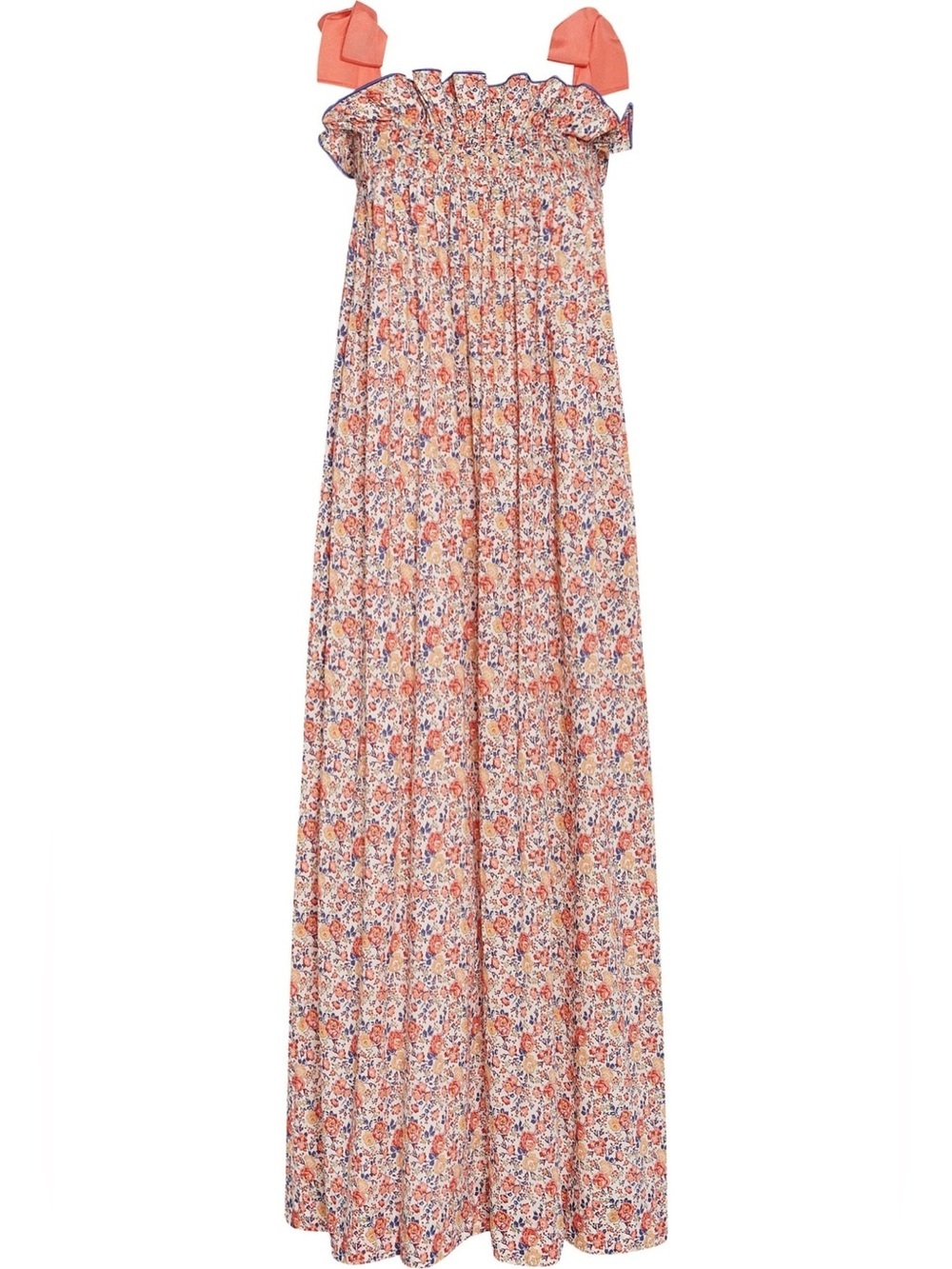 CASEY MARKS 100% Cotton Jaime Coral Floral Dress Size Large VGUC - Picture 3 of 8